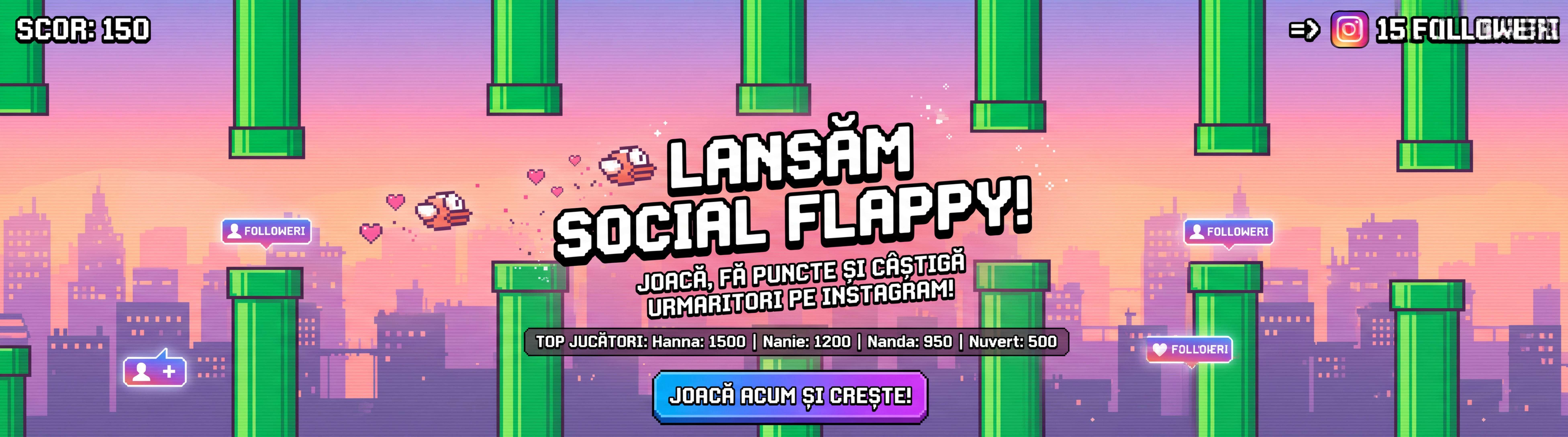 Social Flappy — play for free and win Instagram followers